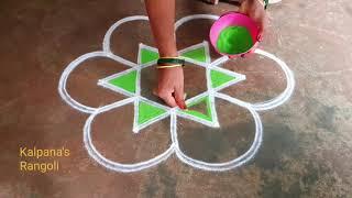 Sankaranthi special chukkalu muggulu /5×3/ dots/Margazhi special padi kollam easy rangoli design