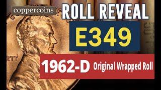 Coin Roll Hunt Reveal #E349 : 1962-D Original Wrapped Roll