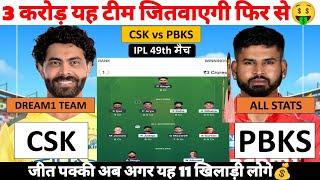CHE vs PBKS Dream1 Prediction Chennai Super Kings vs Punjab Kings Dream1 Team IPL