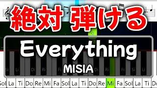 初心者でも絶対弾ける『Everything』MISIA【ピアノ・速度80%】速度1.25倍で原曲の速度