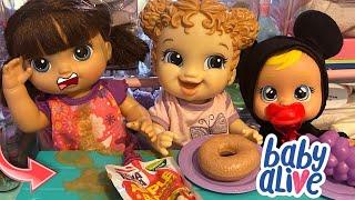 BABY ALIVE Doll and Cry baby doll Daycare Routine feeding & changing routine