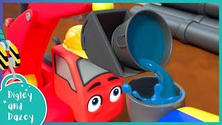Making Concrete!   | Digley and Dazey | Kids Construction Truck Cartoons