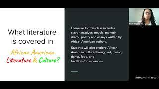 High School African American Literature and Culture at eXtend Homeschool Tutorial