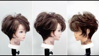 Creative Short Layered Bob Women's Haircut Full Tutorial & Short Hair Cutting Techniques