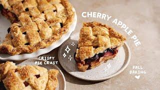 Cherry Apple Pie  cozy bake with me
