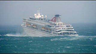 The wave covered a cruise ship in the Mediterranean.