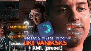 ANIMATION TEXT LIKE @yaniksksks | IN AILGHT MOTION (+PRESET)