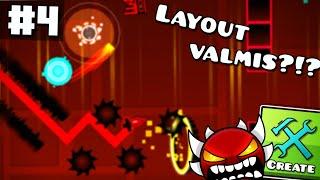 Layout VALMIIKSI!! Rakennetaan extreme demon #4 | Geometry Dash Suomi