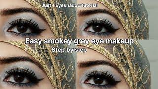 Super easy smokey eye makeup tutorial/ smokey grey eye makeup tutorial/ simple makeup krny ka tarika