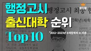 5급공무원 (행정고시) 출신대학순위 Top10 *2011~2023 누적합격자수 기준