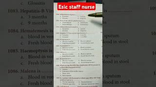 esic staff nurse previous years question paper 