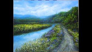 Art by Kyra Lu: By The Pond (Acrylic painting #15)