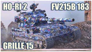 Grille 15, FV215b 183 & Ho-Ri Type II • WoT Blitz Gameplay