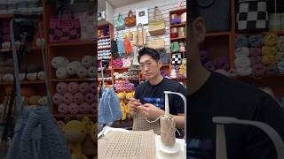 영상이 끝나지 않는 무한루프 뜨개질~ nice and cozy environment to crochet #네트백 #코바늘 #취미 #crochet #croche