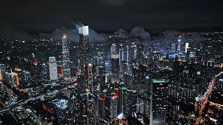 Futuristic Guangzhou City Aerial Night View, China | Bloody Mary(Slowed)