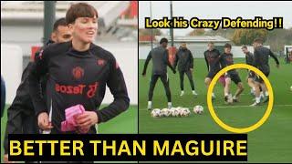 17-year-old CENTER BACK promoted to Man United First team training Show CRAZY DEFENSIVE Skills