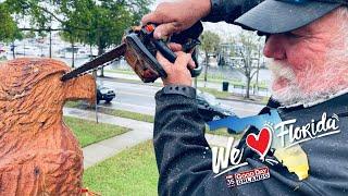 Chainsaw artist to transform remains of laurel oak into photo-worthy fixture