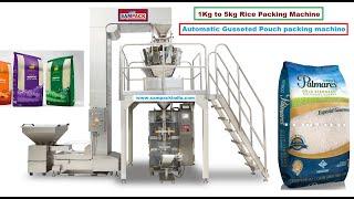 Rice Packing Machine 1Kg, 5Kg,  Multi head weigher  Gusseted pouch packing machine