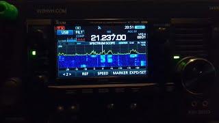 10 Watt QRP Contacts During CQ WW Contest,  Using Icom705 And MFJ-1898 On 15 Meters / 21MHz.