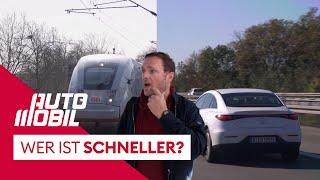 BAHN vs. AUTO - Wer kommt schneller ans Ziel?! | auto mobil