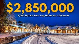 Full Tour of $2,850,000 Luxury LOG HOME in Calgary's Bearspaw!  Million Dollar Real Estate Tour 2022