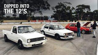 Drag racing: 1.8T big turbo Mk2 Golf at Killarney Street Mania | No prep racing | June 2022