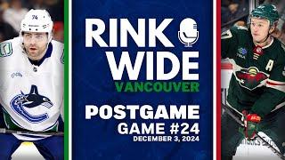 RINK WIDE POST-GAME: Vancouver Canucks at Minnesota Wild | Game 24 - Dec. 3, 2024