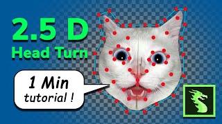 1 MIN TUTORIAL 2.5D Head Turn in Dragonbones