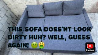 You won't believe how much dirt I removed off this couch using Super clean & Prochem products!