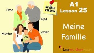 Revised - A1 - Lesson 25 | the family in German | die Familie | Meine Familie | Learn German