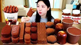 ASMR MUKBANG| Chocolate Desserts! Ice cream, Pudding, Super Dickmann's, Nutella, Maltesers.