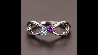 Two Stone Infinity Mothers Ring