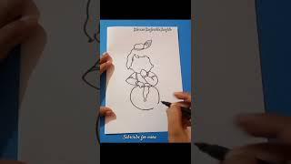 cute little krishna#janmashtami drawing#very easy#art and Craft with Sangita# viralshorts