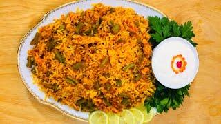 طرز تهیه لوبیا پلو با مرغ خوشمزه / green beans with chicken and rice Recipe