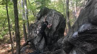 The Layman (V1) - NJ Mountainside Park Bouldering: The Ditch Boulder