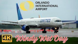 #4K WINDY WET ACTION | ORLANDO INT'L AIRPORT #aviation #new #plane #best #popular #airport