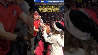 My wife passing the game ball for the Portland Trail Blazers! #nba #blazers #portland #basketball