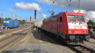 Treuchtlingen:🫣 Langer Güterzug von DB Cargo mit BR185 belegt mehrere Gleise für Minuten