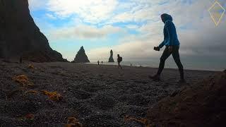 Reynisfjara Iceland Black Sand Beach (4K)