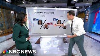 Steve Kornacki explains Donald Trump pulling even with Kamala Harris in NBC News poll