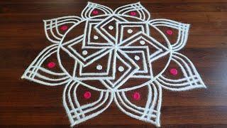 Simple Swastik kolam|Maasi madham kolam|Easy swastik pooja Rangoli|Salem Rangoli|pandaga muggulu