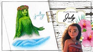 July 2022 Bullet Journal Plan With Me - Moana Theme