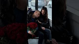 Brightening a tram ride with a bouquet of good vibes