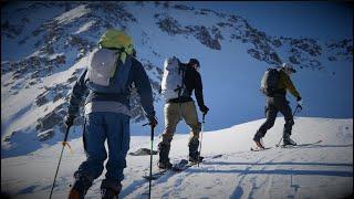 Backcountry Skiing Couloir off Lake Peak in the Wasatch Mountains