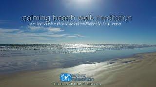 4K UHD Guided Meditation + Virtual Beach Walk Australia for Stress Relief, Inner Peace & Happiness