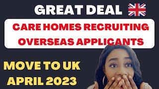 Care homes in UK  recruiting care workers/overseas applicants/move by April 2023