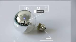G80 Mirror Half Chrome Vintage Light Bulb 4W Dimmable 2700k