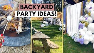 BACKYARD PARTY IDEAS! | Affordable Backyard Decor, Fire Pit, and Fun! | Dollar Tree & Walmart