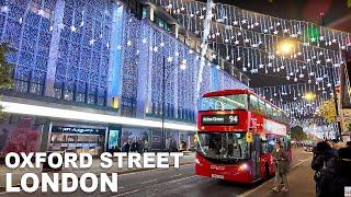 Oxford Street Christmas Lights Tour 2024 | London Night Walk [4K]