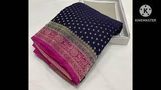 Banarsi Semi Georgette silk SareeAll over buti with water zari work*@1650 rs